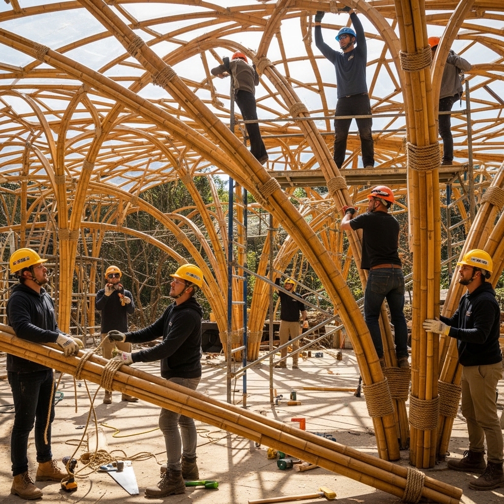 Equipo Xulark en estructura de Bambú Oldhamii