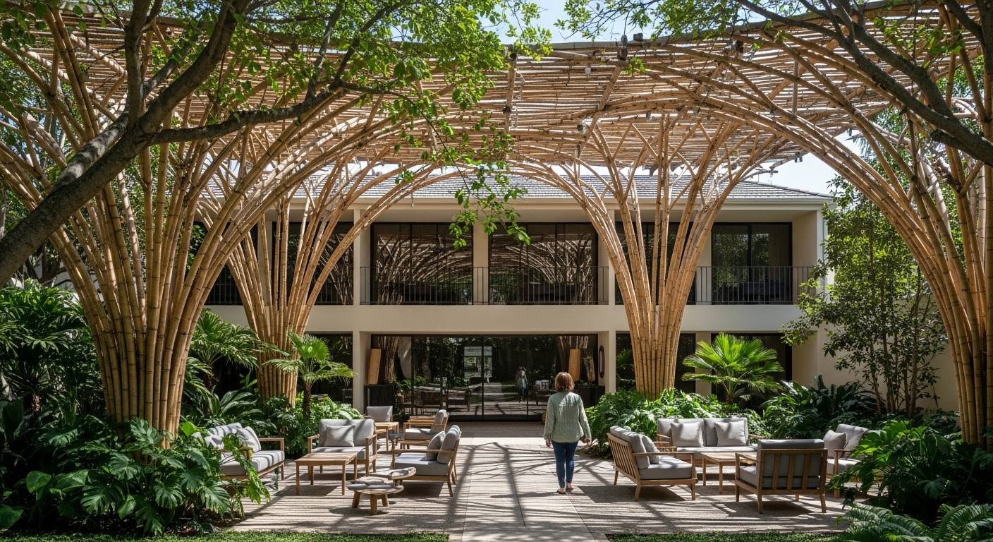 Hotel boutique con estructura de bambú Oldhamii